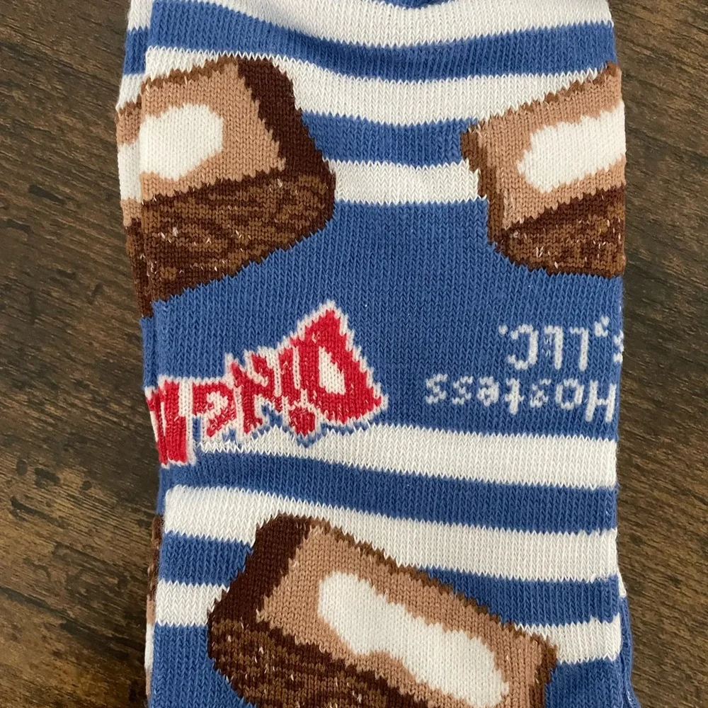 NEW Hostess Ding Dongs‎ Blue and White Crew Socks Size 6-12
